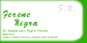 ferenc migra business card